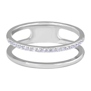 Dvojitý minimalistický prsten z oceli Silver