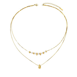 Dvojitý pozlacený náhrdelník Tear Drop Gold