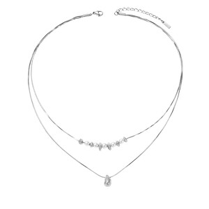 Dvojitý ocelový náhrdelník Tear Drop Silver