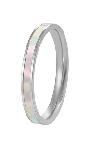 Elegantní ocelový prsten s perletí