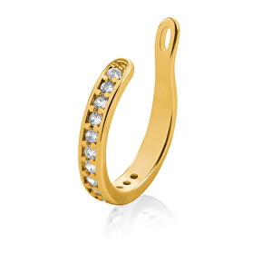 Elegantní pozlacená single záušnice s krystaly