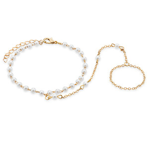 Elegantní pozlacený náramek s provlečením na prst