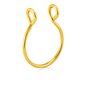 Falešný pozlacený kroužek (septum) do nosu z oceli VSE6016G-PET