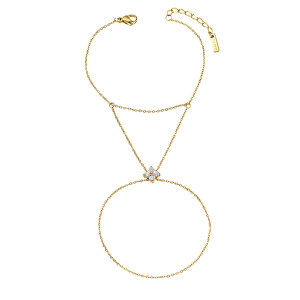 Fashion pozlacený náramek s provlečením na prst Gold