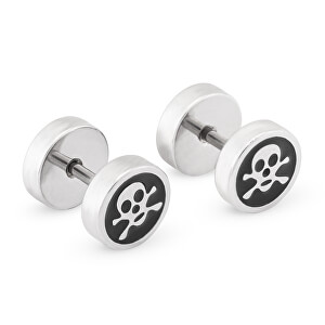 Hravé pánské náušnice s lebkou KS-134