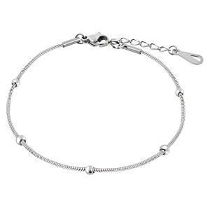 Jemný ocelový řetízek na nohu s kuličkami Hádek