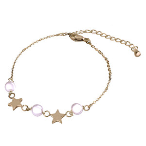 Jemný pozlacený náramek s perličkami