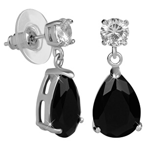 Jiskřivé náušnice s černými krystaly