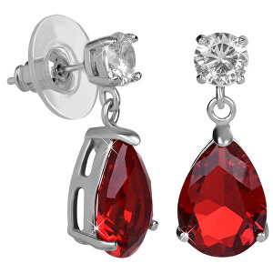 Jiskřivé náušnice s červenými krystaly