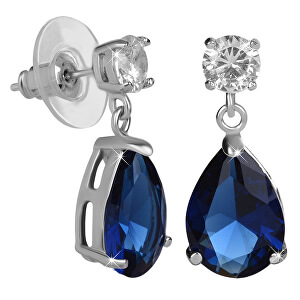 Jiskřivé náušnice s modrými krystaly