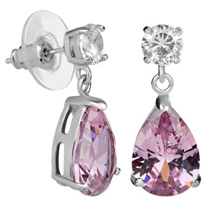 Jiskřivé náušnice s růžovými krystaly