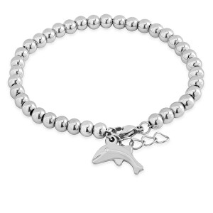 Korálkový ocelový náramek s delfínem
