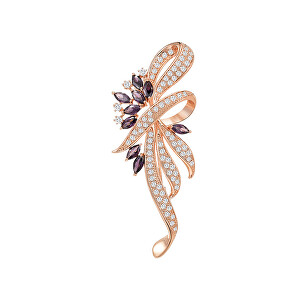 Krásná brož s fialovými krystaly Větvička Rose Gold