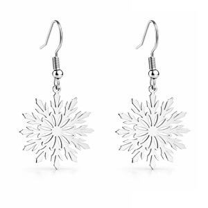 Krásné visací náušnice z oceli Sněhové vločky