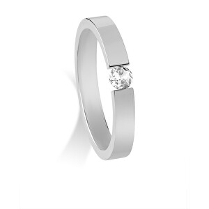 Krásný ocelový prsten s krystalem