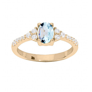 Krásný pozlacený prsten s topazem a zirkony PO/SRC0203TZ