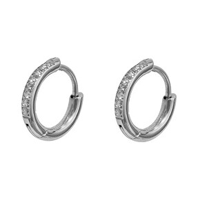 Kruhové náušnice z oceli se zirkony VHLLE2008S