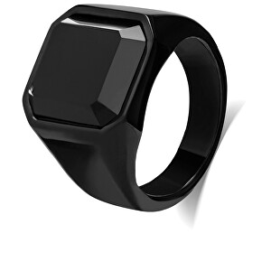 Masivní prsten s černým krystalem