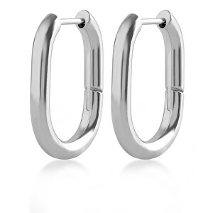 Minimalistické oválné náušnice z oceli