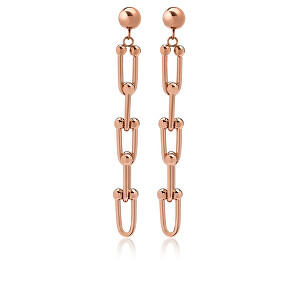 Moderní bronzové náušnice z oceli VESE0585RG