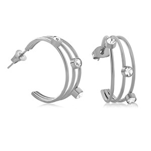 Moderní ocelové náušnice se zirkony VAAJDE2022985S