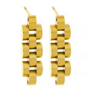 Moderní pozlacené náušnice z oceli VAAXF060G