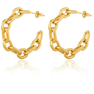 Módní pozlacené náušnice kruhy