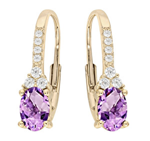 Nádherné pozlacené náušnice s ametystem PO/SEC2747AM