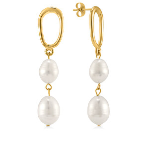 Nádherné pozlacené náušnice s pravými perlami VAAJDE201462G