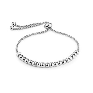 Nastavitelný kuličkový náramek ve stříbrné barvě