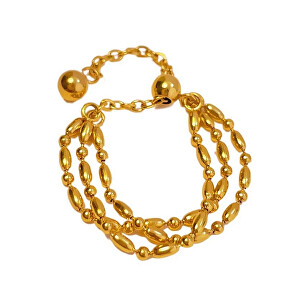 Nastavitelný řetízkový prsten z pozlacené oceli