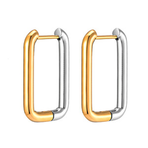 Obdélníkové bicolor náušnice z oceli
