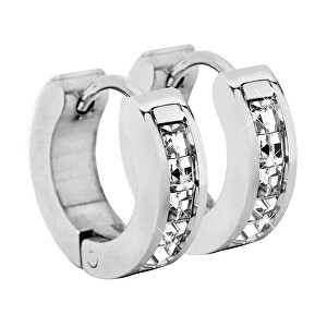 Ocelové náušnice kroužky s krystaly