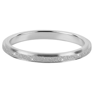 Ocelový třpytivý prsten KR-01 Silver