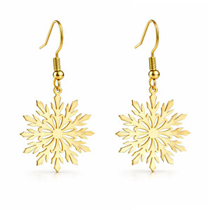 Okouzlující pozlacené náušnice z oceli Sněhové vločky