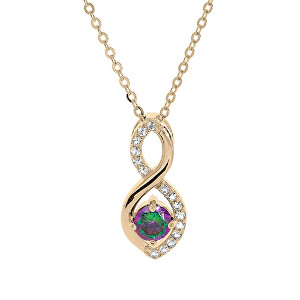 Okouzlující pozlacený náhrdelník se zirkony PO/SP08340