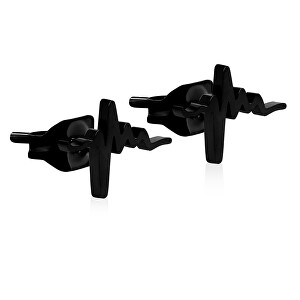 Originální černé náušnice Srdeční tep