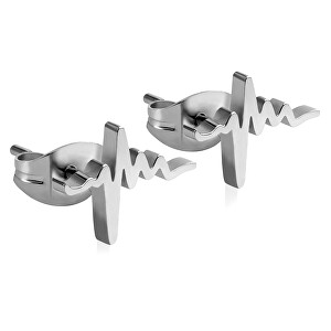 Originální ocelové náušnice Srdeční tep