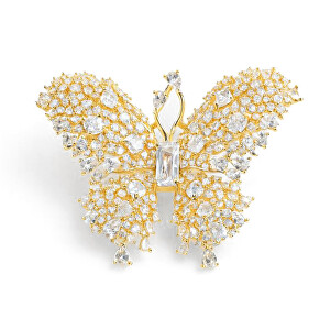 Oslnivá brož ve tvaru motýla Gold