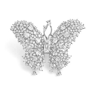 Oslnivá brož ve tvaru motýla Silver