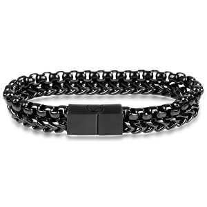 Pánský černý ocelový náramek