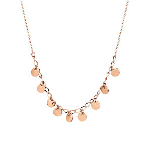 Penízkový náhrdelník z růžově pozlacené oceli Rose Gold
