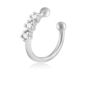 Postříbřená navlékací single náušnice VEDE092S