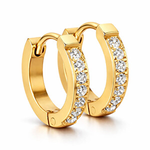 Pozlacené ocelové náušnice s krystaly