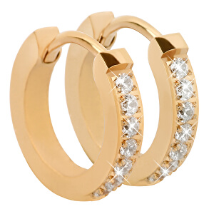 Pozlacené ocelové náušnice s krystaly