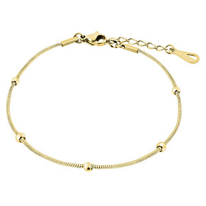 Pozlacený ocelový řetízek na nohu s kuličkami Hádek