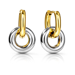 Půvabné bicolor náušnice 2v1 VJDE0108012-PS