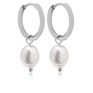 Půvabné ocelové náušnice s pravými perlami 2v1 VAAXF340S