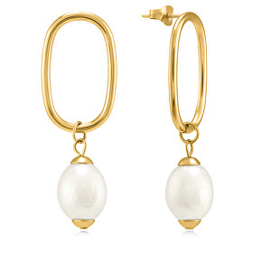 Půvabné pozlacené náušnice s pravými perlami VAAJDE201461G
