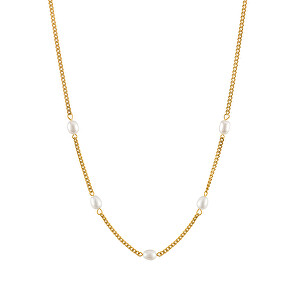 Půvabný pozlacený náhrdelník s perlami